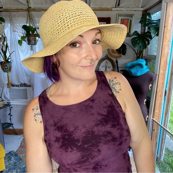 Beach Travel Cream / Tan Lightweight Packable 100% Paper Woven Wide Brim Hat - Picture 11 of 14